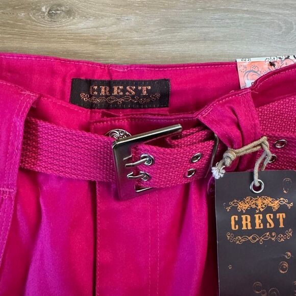 New Crest Hot Pink Capri Pants With Drawstrings And Scrunching Size 15/16 Comfy - Picture 8 of 12